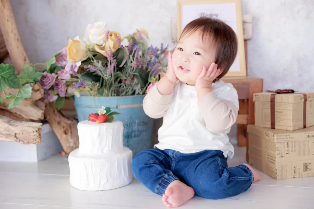 PhotoStudioLiange（リアンジュ湘南）の誕生日記念撮影・1歳の誕生日写真（ファーストバースデーフォト）や、4歳5歳10歳の成長記録まで