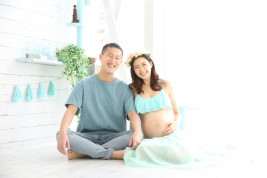 PhotoStudioLiange（リアンジュ湘南）のマタニティフォト・妊婦と家族でスタジオ写真撮影